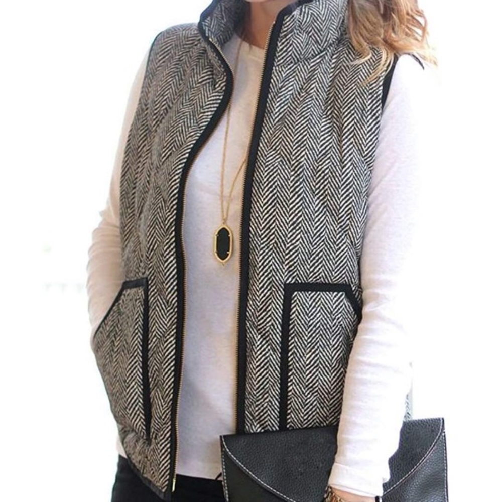 Black and white vest
